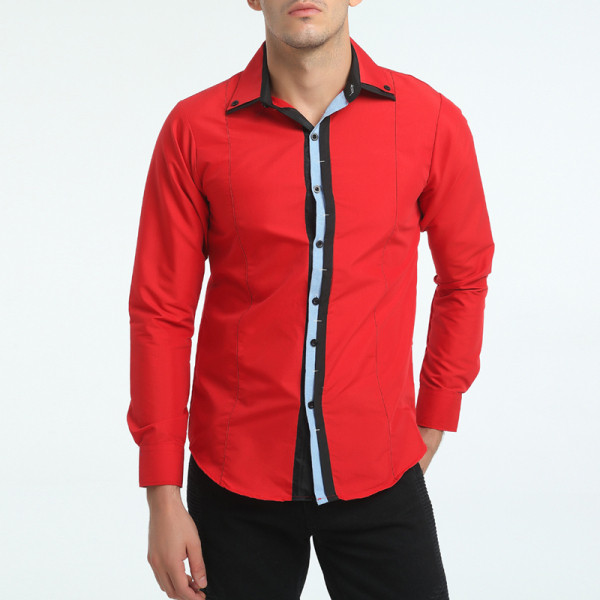 Cămașă modernă pentru bărbați, model mulat, cu mâneci lungi