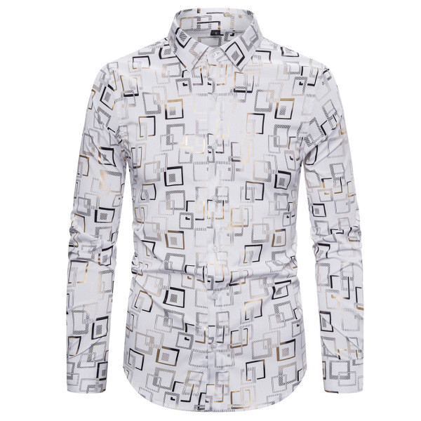 Cămașă pentru bărbați cu guler clasic și mâneci lungi
