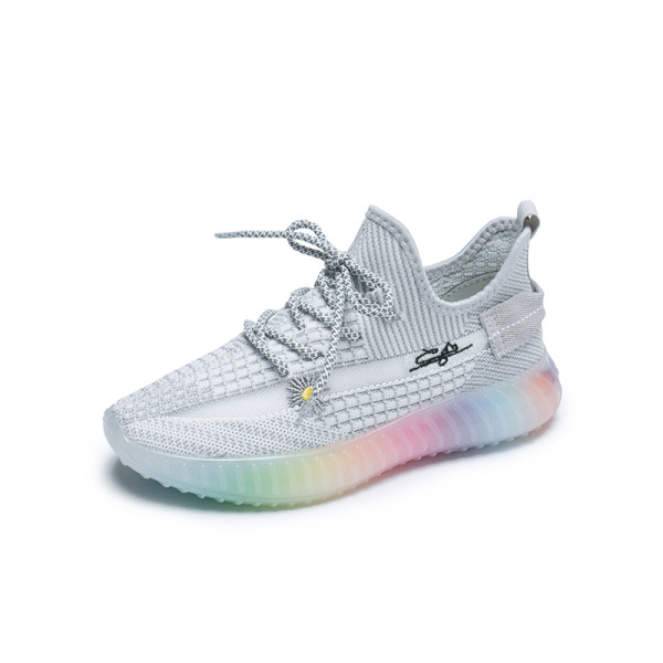 Adidasi moderni de dama cu broderie si talpa multicolora