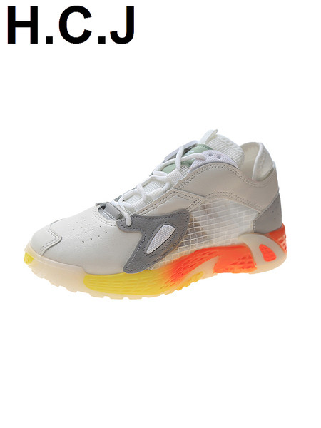 Sporty-casual γυναικεία αθλητικά παπούτσια με πλέγμα και χρωματιστή σόλα