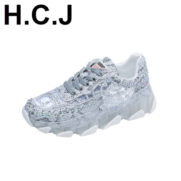 Νέο μοντέλο γυναικεία αθλητικά απούτσια με χρωματιστή σόλα, πλέγμα και πέτρες