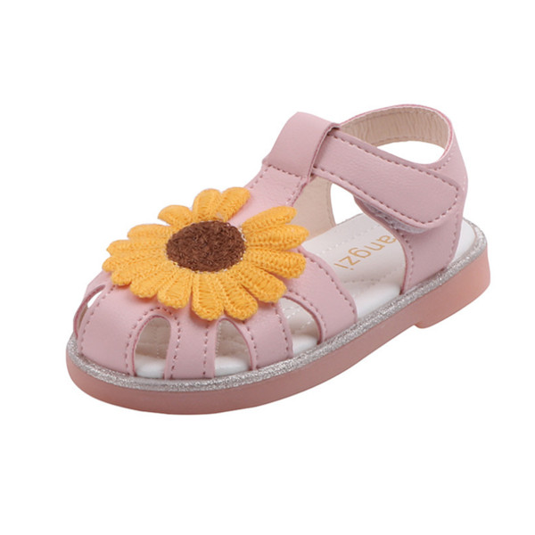 Sandale casual pentru copii cu element de flori 3D