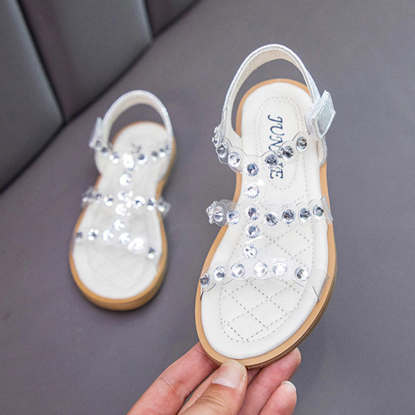 Μοντέρνα  παιδικά σανδάλια με  διακόσμηση πέτρες για κορίτσια