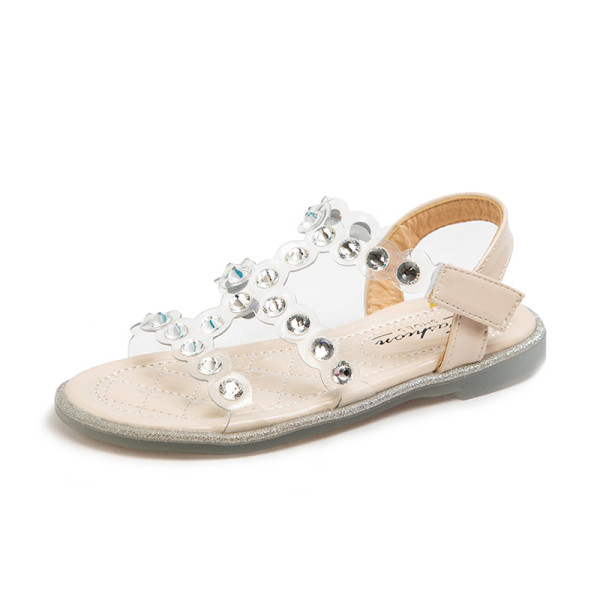 Μοντέρνα  παιδικά σανδάλια με  διακόσμηση πέτρες για κορίτσια