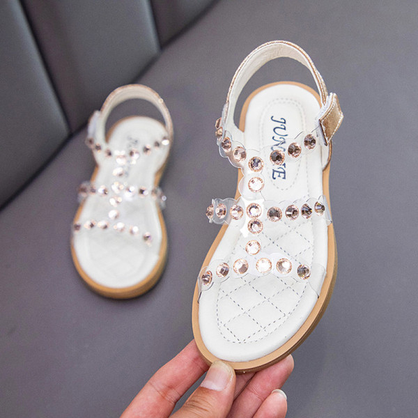 Μοντέρνα  παιδικά σανδάλια με  διακόσμηση πέτρες για κορίτσια