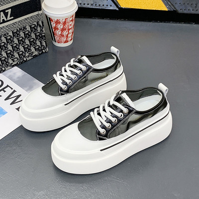 Adidasi moderni de dama cu talpa inalta si plasa