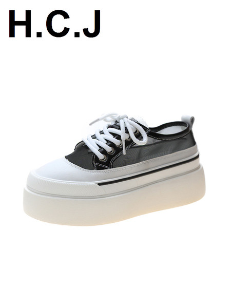 Adidasi moderni de dama cu talpa inalta si plasa