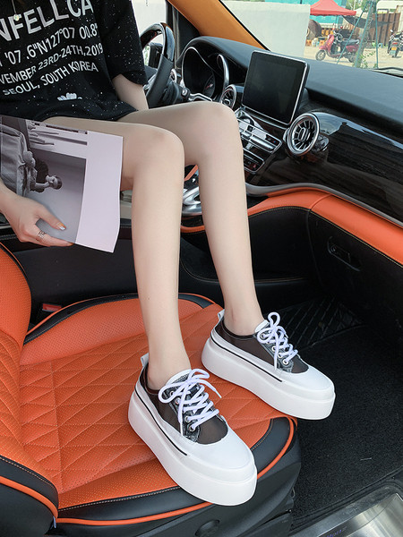 Adidasi moderni de dama cu talpa inalta si plasa