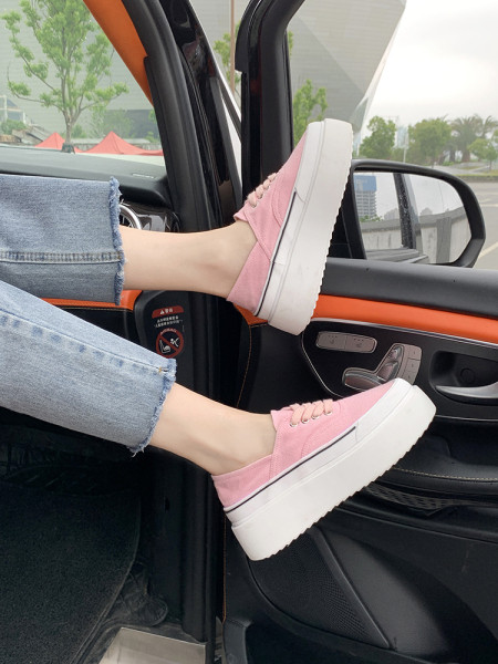 Kevad-sügis riidest naiste tossud kõrge lameda tallaga