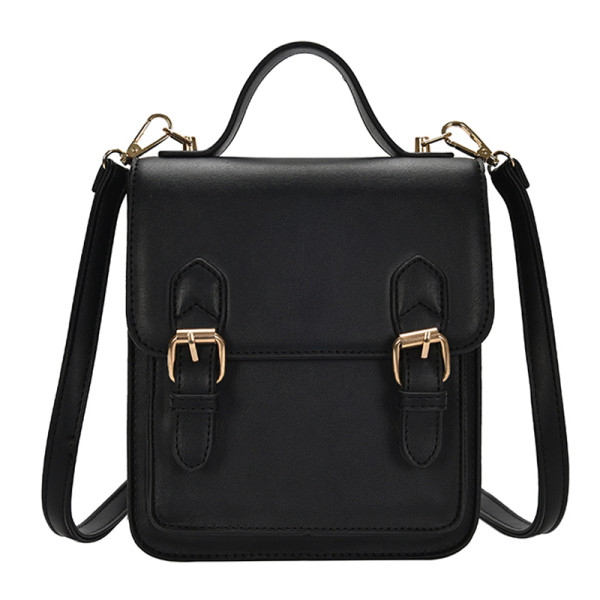 Rucsac casual dama din piele ecologica cu catarame metalice