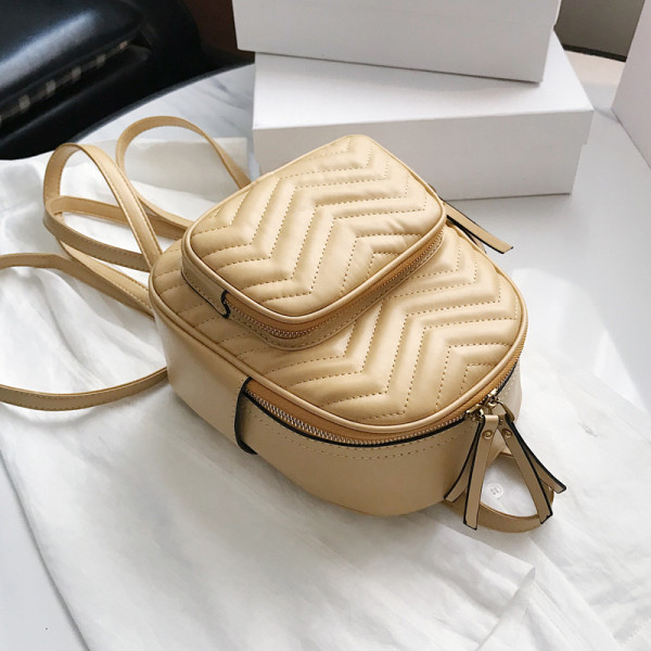 Rucsac mic de damă de zi cu zi din piele ecologică cu buzunar frontal