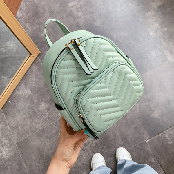 Rucsac mic de damă de zi cu zi din piele ecologică cu buzunar frontal