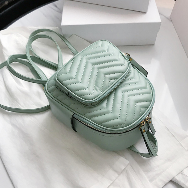 Rucsac mic de damă de zi cu zi din piele ecologică cu buzunar frontal