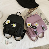Rucsac casual dama cu buzunar frontal si broderie