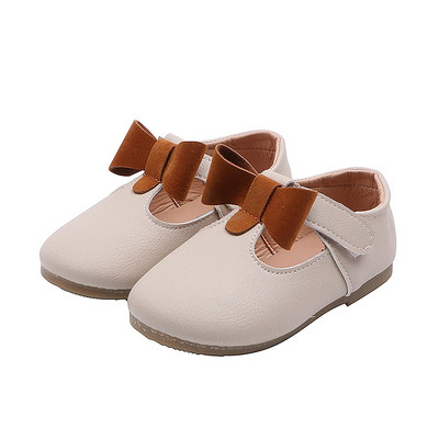 Pantofi copii din piele ecologica cu panglica pentru fete