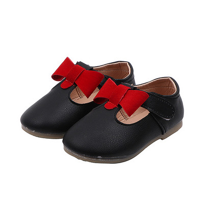 Pantofi copii din piele ecologica cu panglica pentru fete