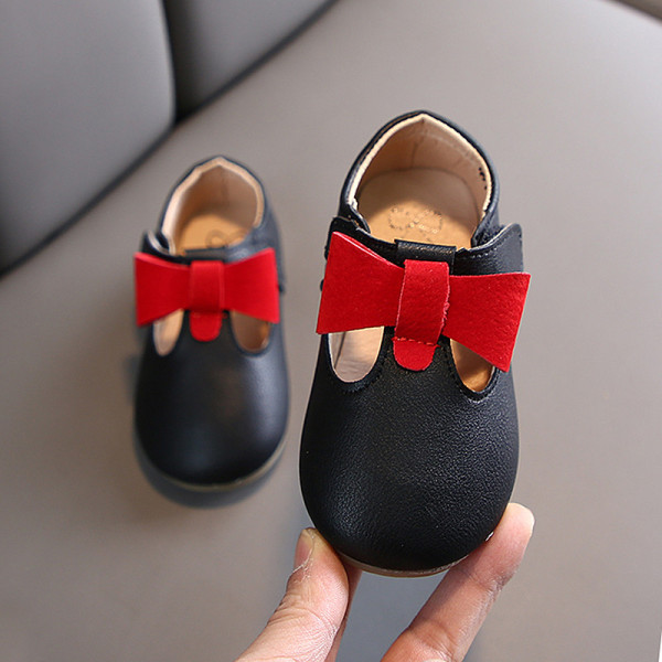Pantofi copii din piele ecologica cu panglica pentru fete