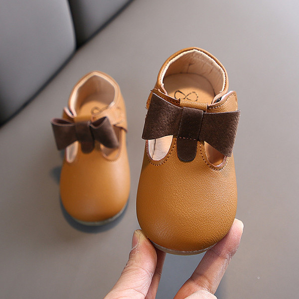 Pantofi copii din piele ecologica cu panglica pentru fete