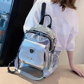 Moodne naiste seljakott kirja ja läikiva efektiga