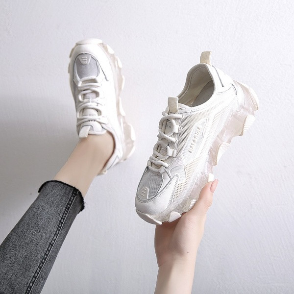 Adidasi moderni de dama din material respirabil cu talpa inalta