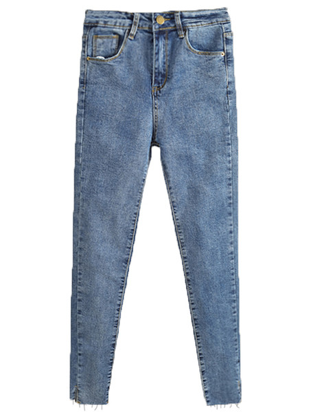 Blugi dama casual model slim cu talie inalta si lungime 9/10