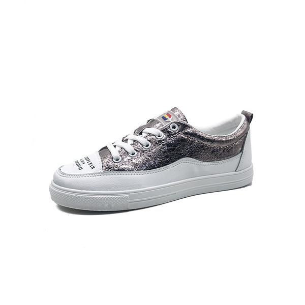 Adidasi casual dama cu talpa plata si efect stralucitor