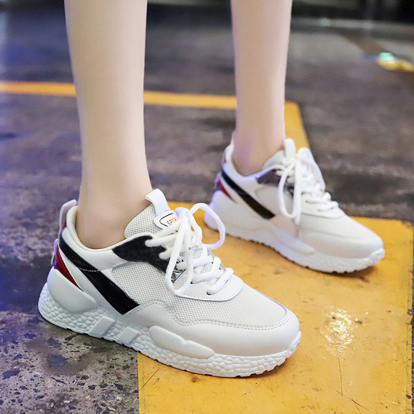 Tenisi sport-casual dama cu talpa plata potriviti si pentru sport