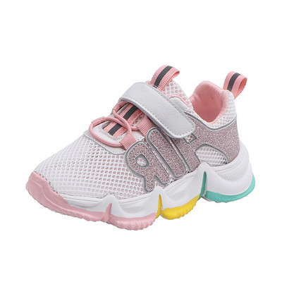 Adidași casual pentru copii cu inscripție și autocolante pentru fete