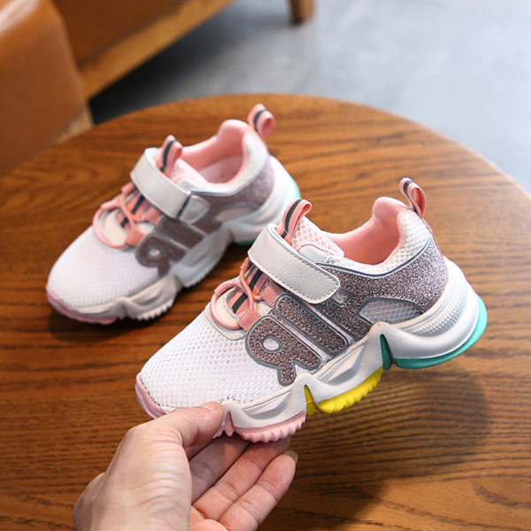 Adidași casual pentru copii cu inscripție și autocolante pentru fete