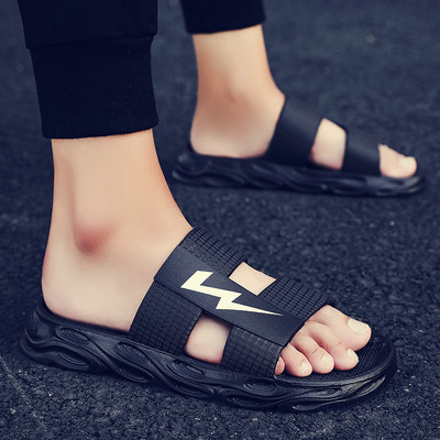 Papuci casual barbatesti cu inscriptie si aplicatie