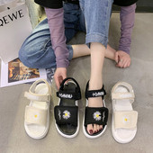 Sandale de dama moderne cu talpa plate si broderie colorata