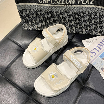 Sandale de dama moderne cu talpa plate si broderie colorata