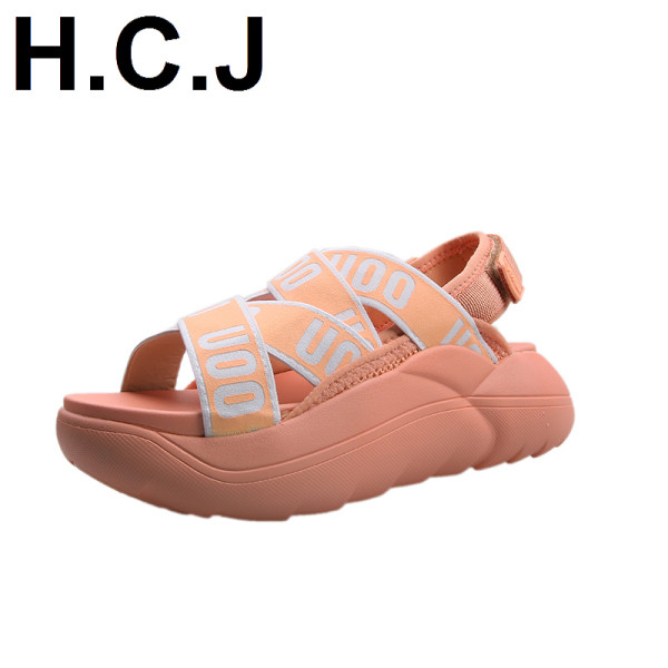 Sandale casual dama cu talpa inalta si bretele colorate