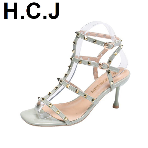 Sandale de dama moderne cu toc inalt de 7 cm