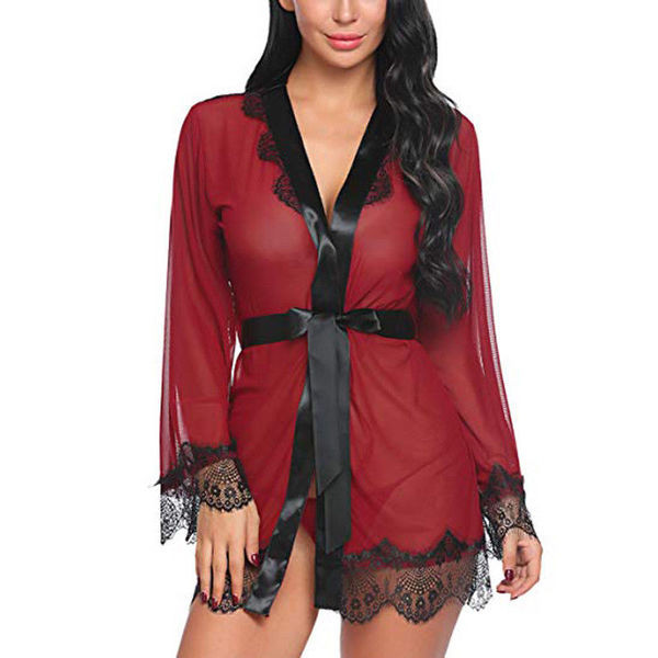 Naiste hommikumantel pitselementide ja vööga