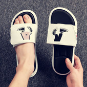 Papuci moderni pentru barbati cu talpa plate si broderie