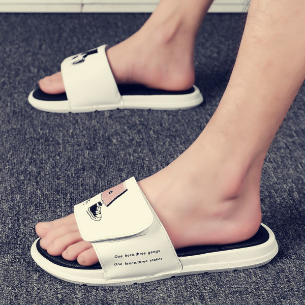 Papuci moderni pentru barbati cu talpa plate si broderie