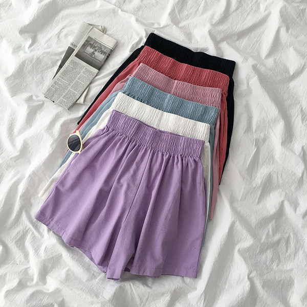 Pantaloni scurți casual cu talie înaltă