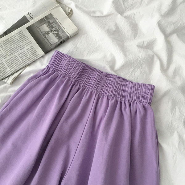 Pantaloni scurți casual cu talie înaltă