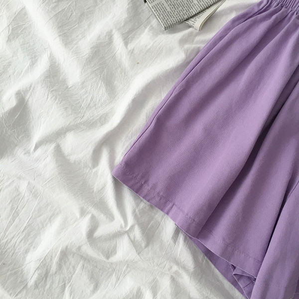 Pantaloni scurți casual cu talie înaltă