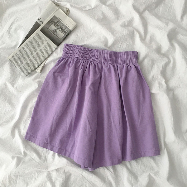 Pantaloni scurți casual cu talie înaltă