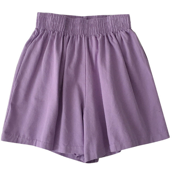 Pantaloni scurți casual cu talie înaltă