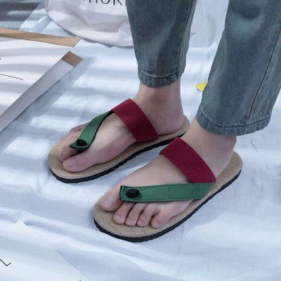 Jauns vīriešu čību modelis pār purngalu ar plakanu zoli