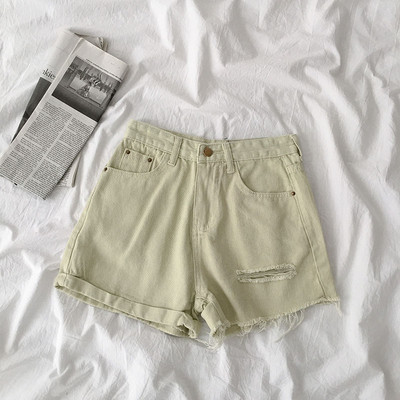 Blugi scurti de dama cu buzunare si motive rupte