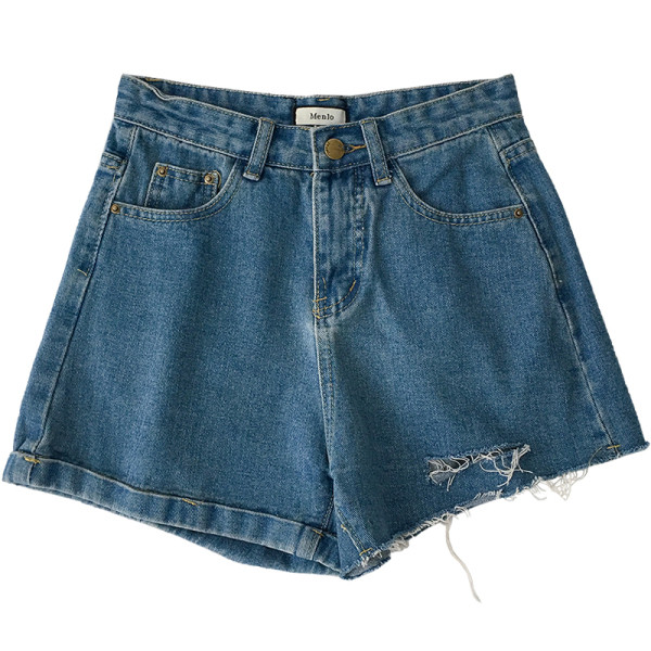 Blugi scurti de dama cu buzunare si motive rupte