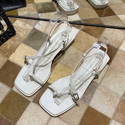 Sandale de dama cu bretele subtiri din piele