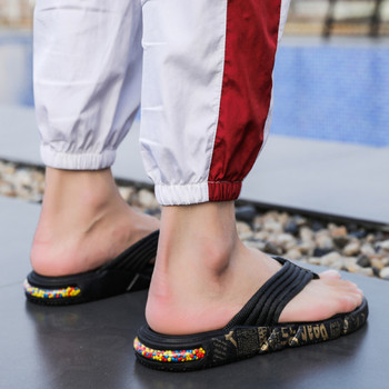 Нов модел мъжки чехли през пръста с цветна подметка