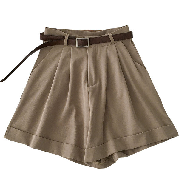 Модерни къси панталони с колан и висока талия