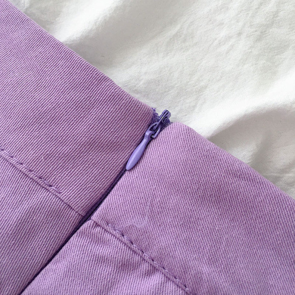 Pantaloni scurți casual cu fermoar și talie înaltă