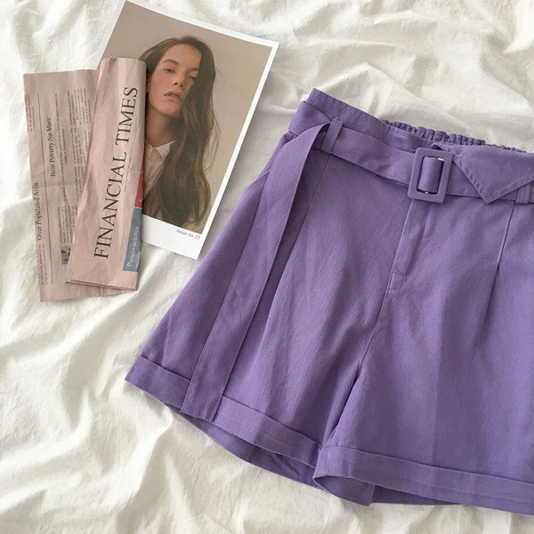 Дамски панталони широк модел с колан 